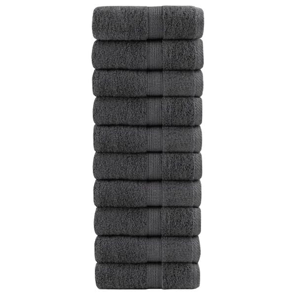 vidaXL Premium Guest Towels "SOLUND" 10 pcs Anthracite 30x50 cm 600 gsm