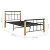 vidaXL Bed Frame without Mattress Metal and Solid Oak Wood 90x200 cm