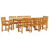 vidaXL Garden Dining Set 9 pcs Brown Solid Acacia Wood