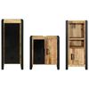 vidaXL Bathroom Furniture Set with Door 3 pcs Brown Solid Reclaim Wood