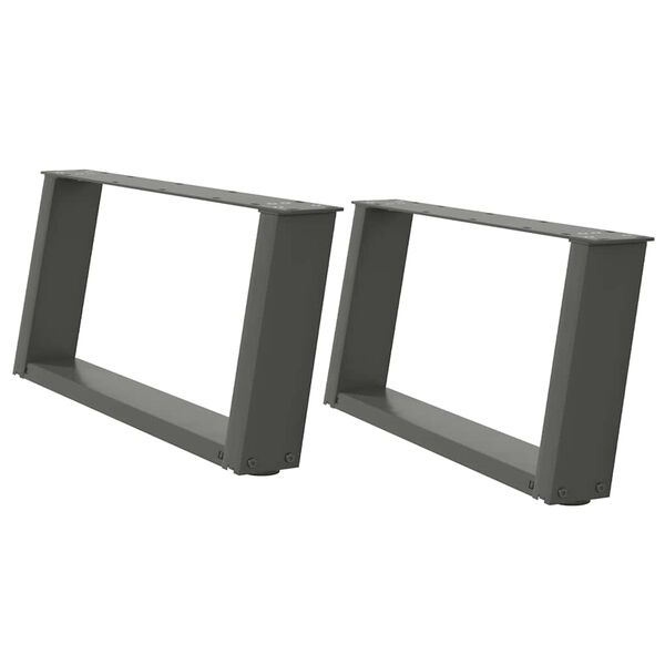 vidaXL Coffee Table Legs U-Shaped 2 pcs Anthracite 70x(30-31) cm Steel