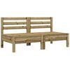 vidaXL Garden Sofa Armless with Cushions 2 pcs Impregnated Wood Pine