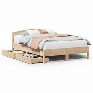 vidaXL Bed Frame without Mattress 140x200 cm Solid Wood Pine