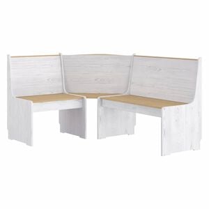 vidaXL Corner Bench "REINE" 151 cm Honey Brown&White Solid Wood Pine