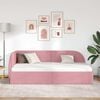 vidaXL Corner Bed Frame with Headboard Pink 80 cm x 200 cm Velvet