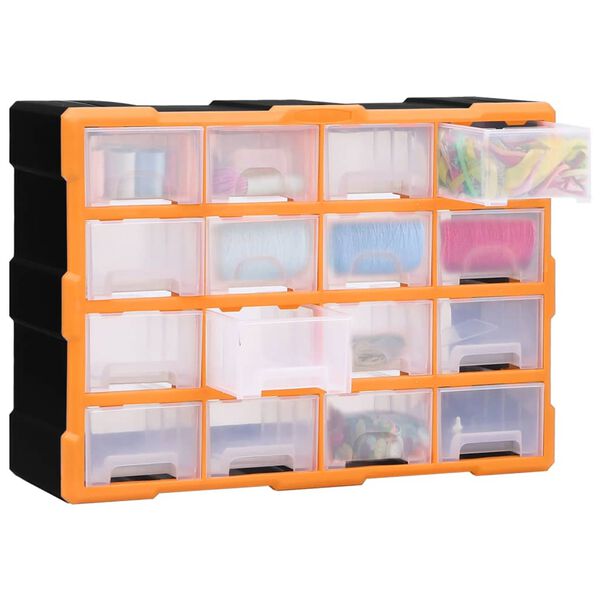 vidaXL Multi-drawer Organiser with 16 Middle Drawers 52x16x37 cm