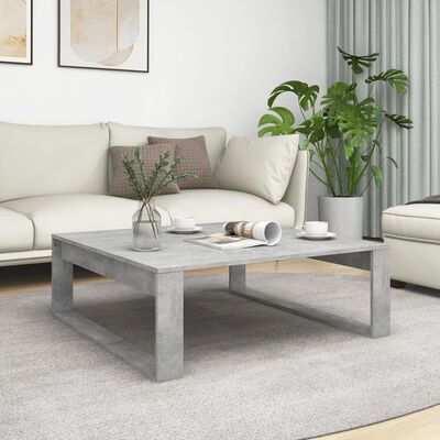 vidaXL Coffee Table Concrete Grey 100x100x35 cm Engineered Wood