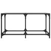 vidaXL Coffee Table with Black Glass Top 78.5x40x40 cm Steel