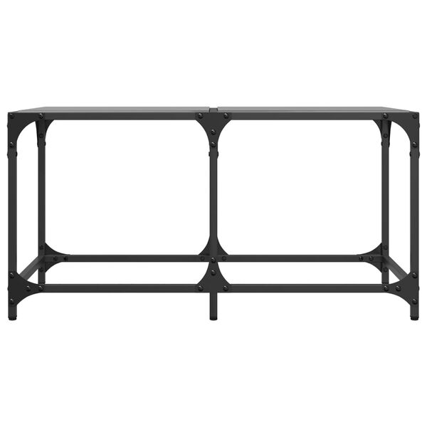 vidaXL Coffee Table with Black Glass Top 78.5x40x40 cm Steel
