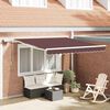 vidaXL Manual Retractable Awning with LED Brown 300x250 cm
