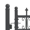 vidaXL Fence Gate with Spear Top with Lock Grey 305 x 100 cm Steel