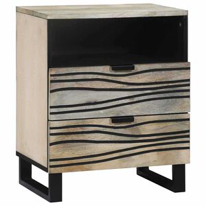 vidaXL Bedside Cabinet with Drawer White and Black 50 x 33 x 62 cm