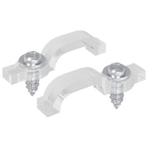 vidaXL LED Strip Clips 23.8 mm 2 pcs Transparent Plastic and Iron