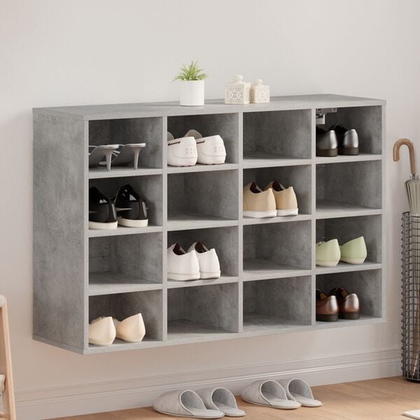 vidaXL Shoe Cabinet Concrete grey 103 x 30 x 67 cm Engineered Wood