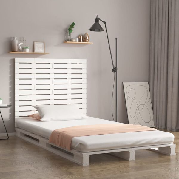 vidaXL Wall Headboard White 106x3x91.5 cm Solid Wood Pine