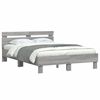 vidaXL Bed Frame with LED without Mattress Grey Sonoma 120x190 cm Small Double