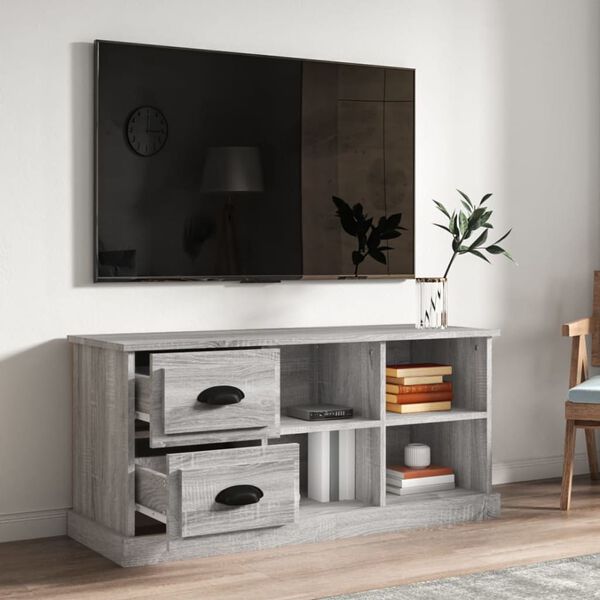 vidaXL TV Cabinet Grey Sonoma 102x35.5x47.5 cm Engineered Wood