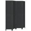 vidaXL Room Divider&nbsp;4 Panels Black Solid Wood Paulownia