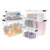 vidaXL Storage Boxes with Lids 2 pcs Transparent 14 L