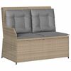 vidaXL Garden Bench with Cushion Beige Poly rattan