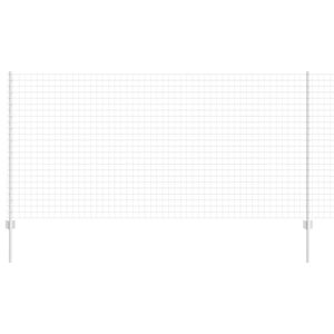 vidaXL Euro Fence with Post 10 x 1.2 m Galvanised Steel Silver Mesh