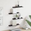 vidaXL Floating Shelf Wall-mounted 4 pcs Black 40 x 9 x 2.5 cm Steel