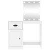 vidaXL Dressing Table with LED White 90x50x132.5 cm Engineered Wood