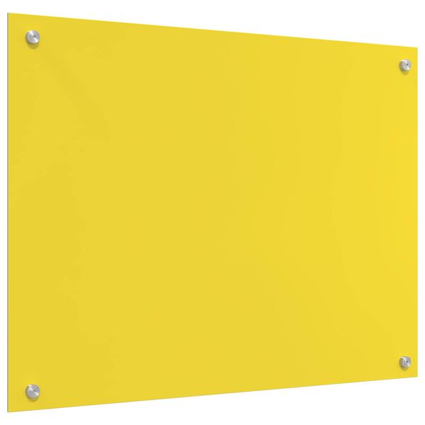 vidaXL Kitchen Backsplash Yellow 80 x 60 x 0.6 cm Tempered Glass