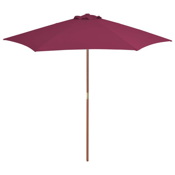 vidaXL Garden Parasol with Wooden Pole 270 cm Bordeaux Red
