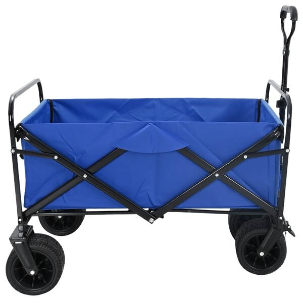 vidaXL Folding Hand Trolley Manual Blue 89 x 63 x 96 cm