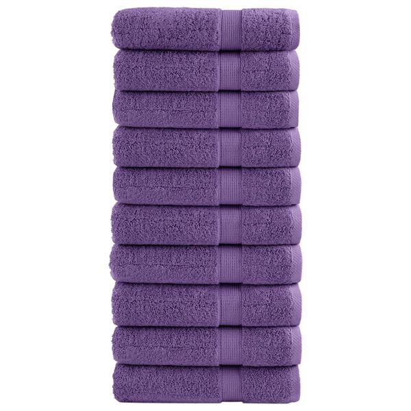 vidaXL Premium Shower Towels SOLUND 10 pcs Purple 70x140 cm 600 gsm
