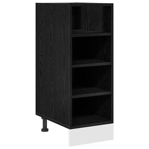vidaXL Kitchen Base Cabinet with Shelf Black oak 30 x 44.5 x 81.5 cm