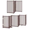 vidaXL Dog Gate with Door Foldable 9 Panels Brown 450 cm Poplar Wood