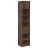 vidaXL Slim Storage Cabinet Brown Oak 45x42.5x225 cm Engineered Wood