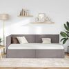 vidaXL Corner Bed Frame with Headboard Taupe 90 cm x 190 cm Velvet