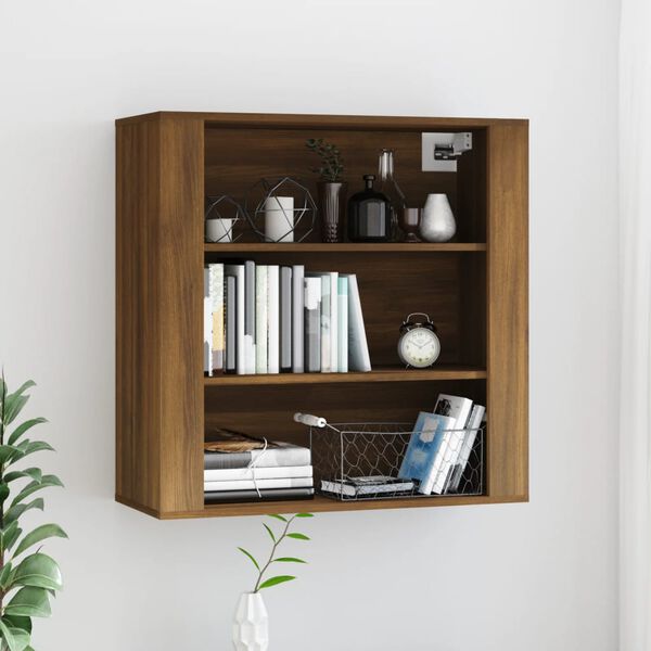 vidaXL Wall Cabinet Brown Oak 80x33x80 cm Engineered Wood