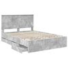 vidaXL Bed Frame with Drawer Concrete Grey 140 x 200 cm Engineer Wood