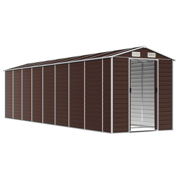 vidaXL Garden Shed Brown 191x725x198 cm Galvanised Steel