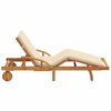 vidaXL Sun Lounger Reclining Beige 200 x 67 x 84 cm Solid Acacia Wood