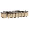 vidaXL 17 Piece Garden Dining Set with Cushions Mix Beige Poly Rattan