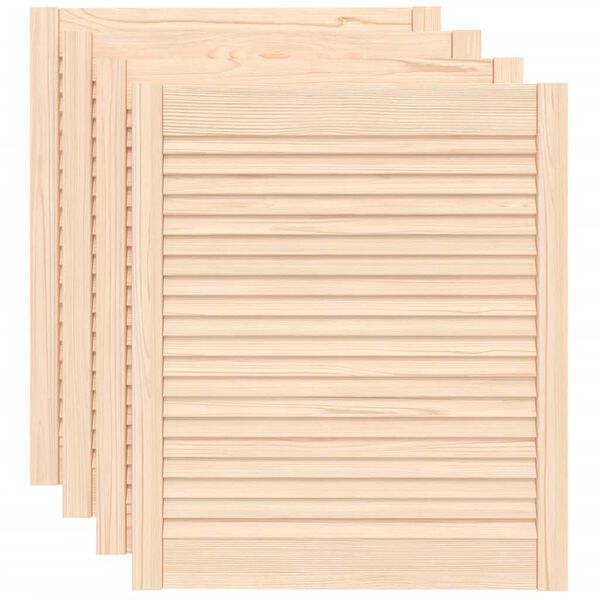 vidaXL Cabinet Doors Louvred Design 4 pcs 69x59.4 cm Solid Wood Pine