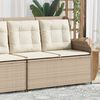 vidaXL Garden Bench with Cushion Beige Poly rattan