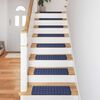 vidaXL Self-adhesive Stair Mats Striped 15 pcs Blue 65 x 21 x 4 cm