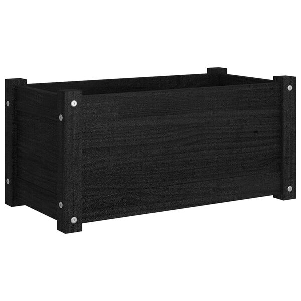 vidaXL Garden Planter Black 60x31x31 cm Solid Pinewood