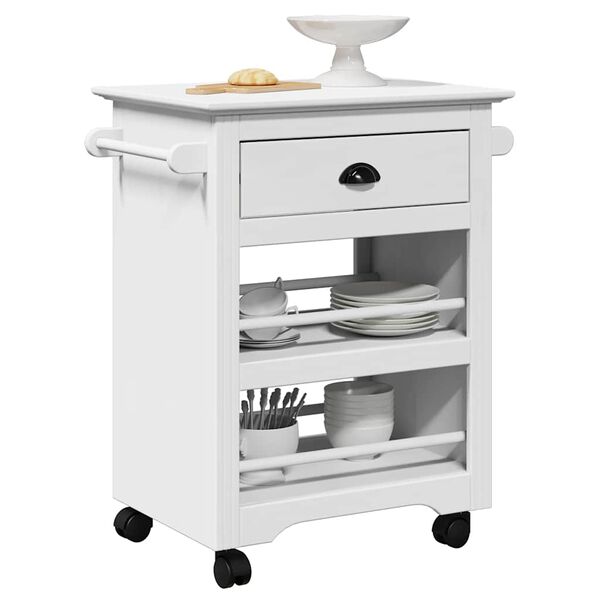 vidaXL Kitchen Trolley BODO White 67.5x45x80 cm