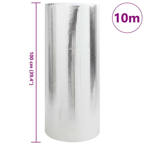 vidaXL Radiator Heat Reflector Silver 10 x 1 m Polyethylene