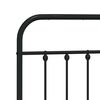 vidaXL Metal Bed Frame without Mattress with Headboard Black 193x203cm
