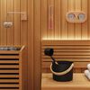 vidaXL Sauna Accessory Set 5 pcs Black Aluminium and Solid Pine Wood