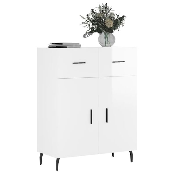vidaXL Sideboard High Gloss White 69.5x34x90 cm Engineered Wood