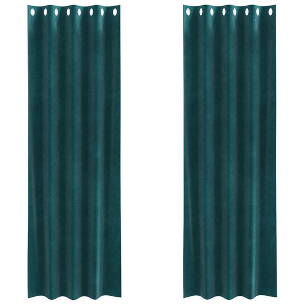 vidaXL Blackout Curtains 2 pcs Dark Green 140 x 245 cm Velvet